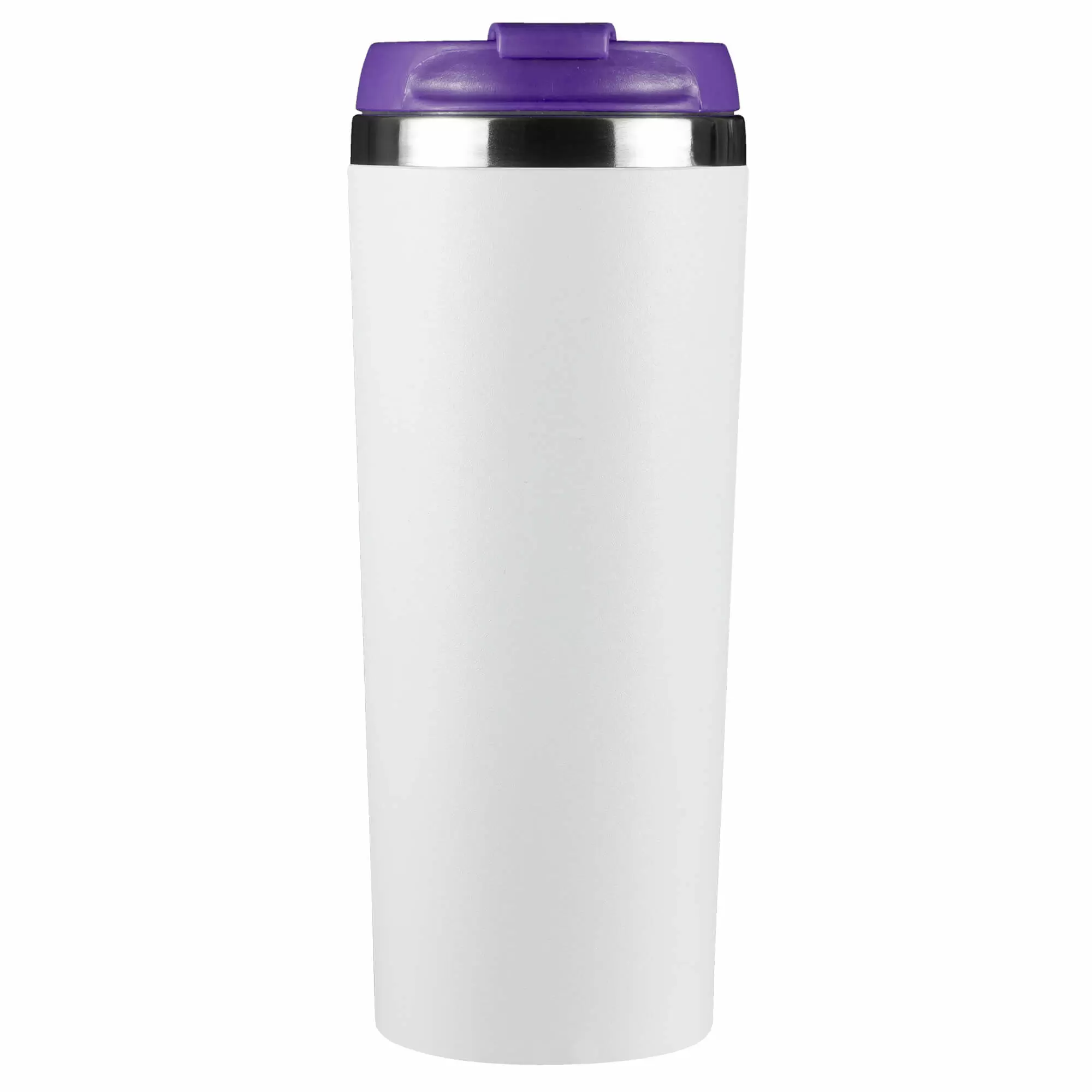 Термокружка KOMO WHITE 420мл. Белая с фиолетовой крышкой  6062-11