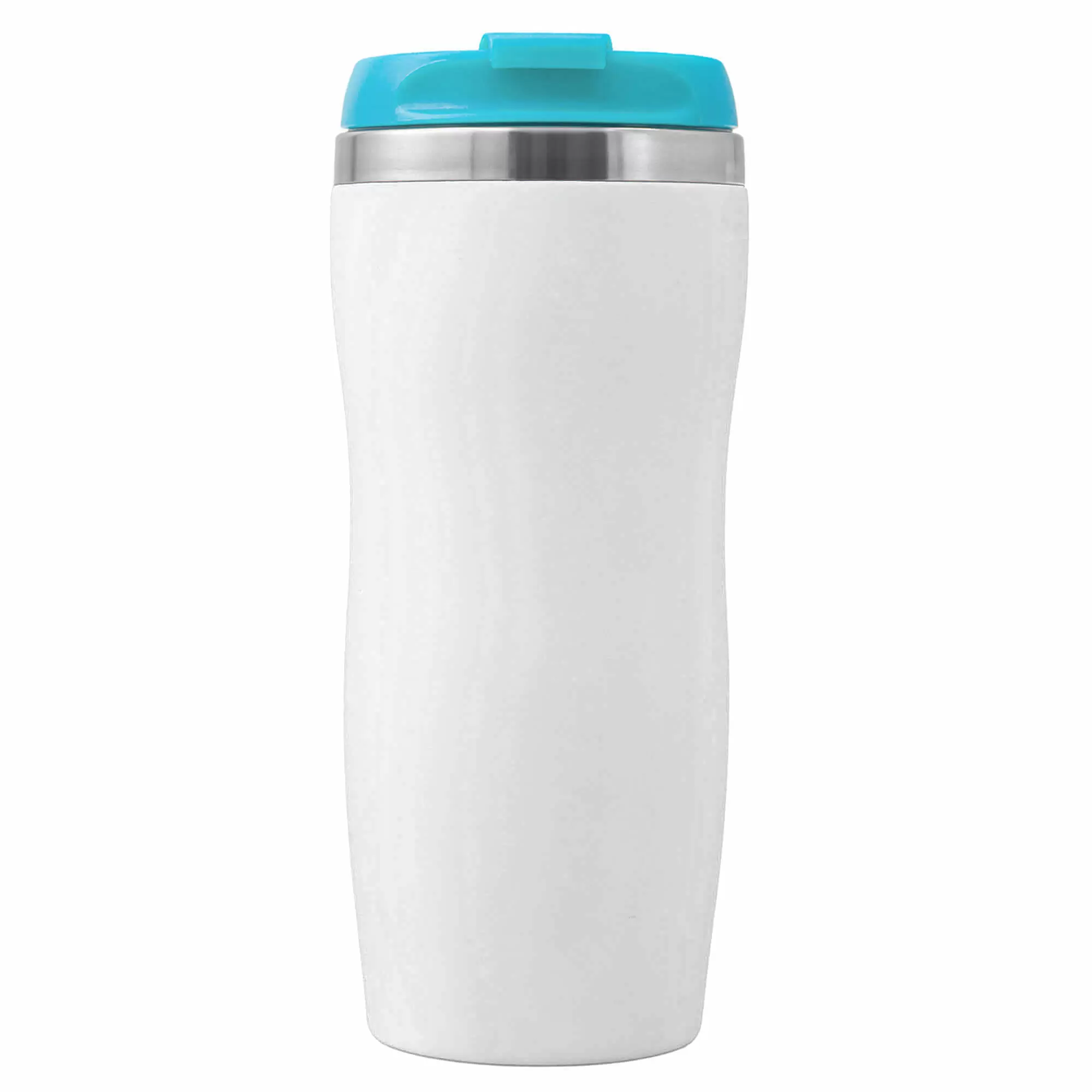 Термокружка SLIM WHITE 350мл. Белая с бирюзовой крышкой 6032-16