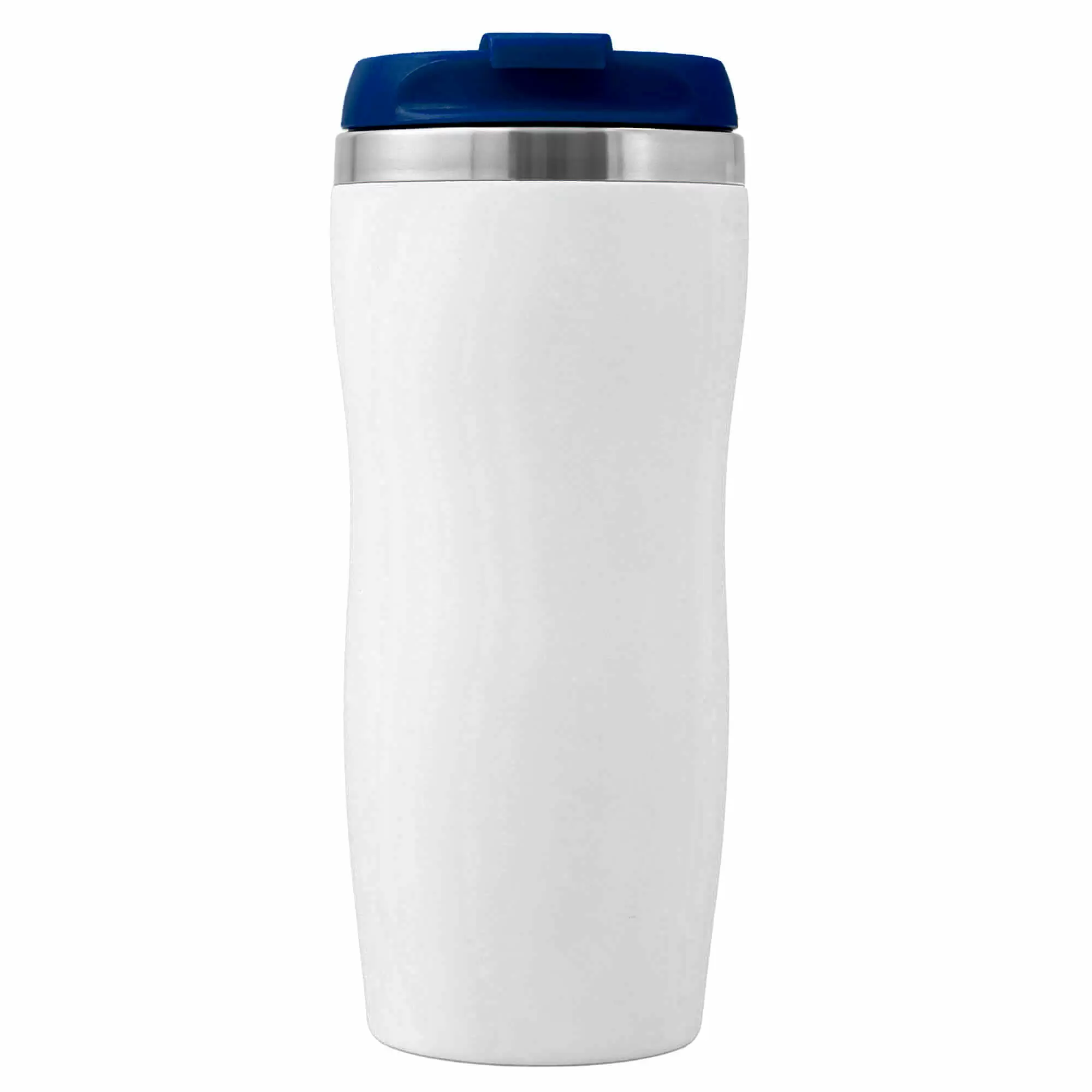 Термокружка SLIM WHITE 350мл. Белая с темно-синей крышкой 6032-14