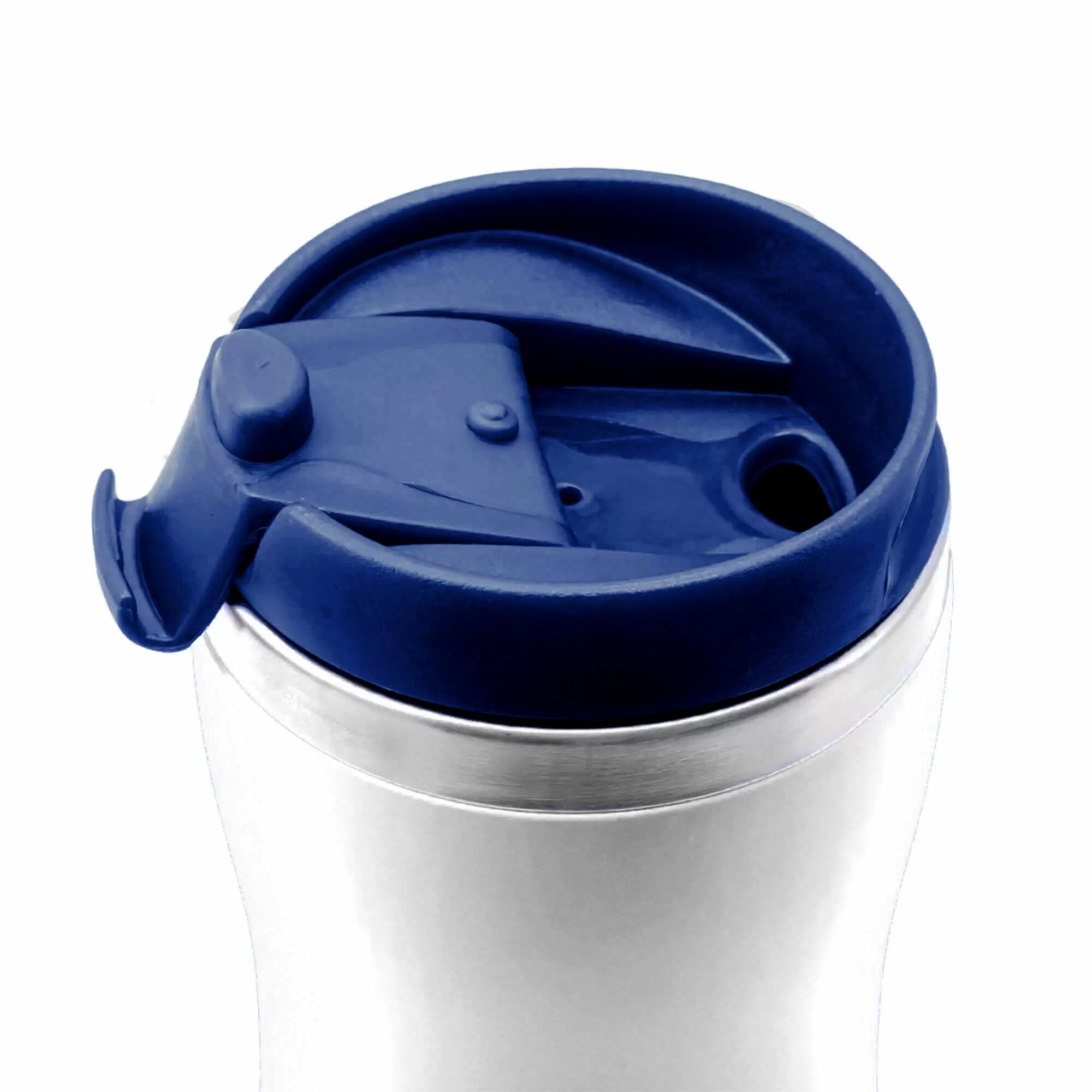 Термокружка SLIM WHITE 350мл. Белая с темно-синей крышкой 6032-14