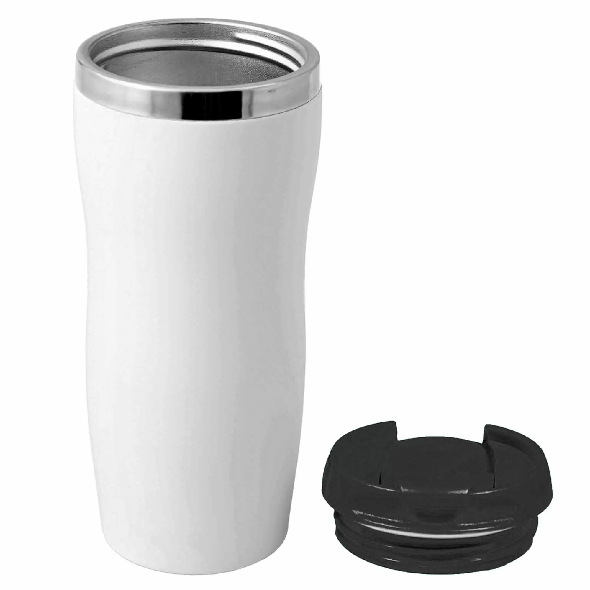 Термокружка SLIM WHITE 350мл. Белая с черной крышкой  6032-08