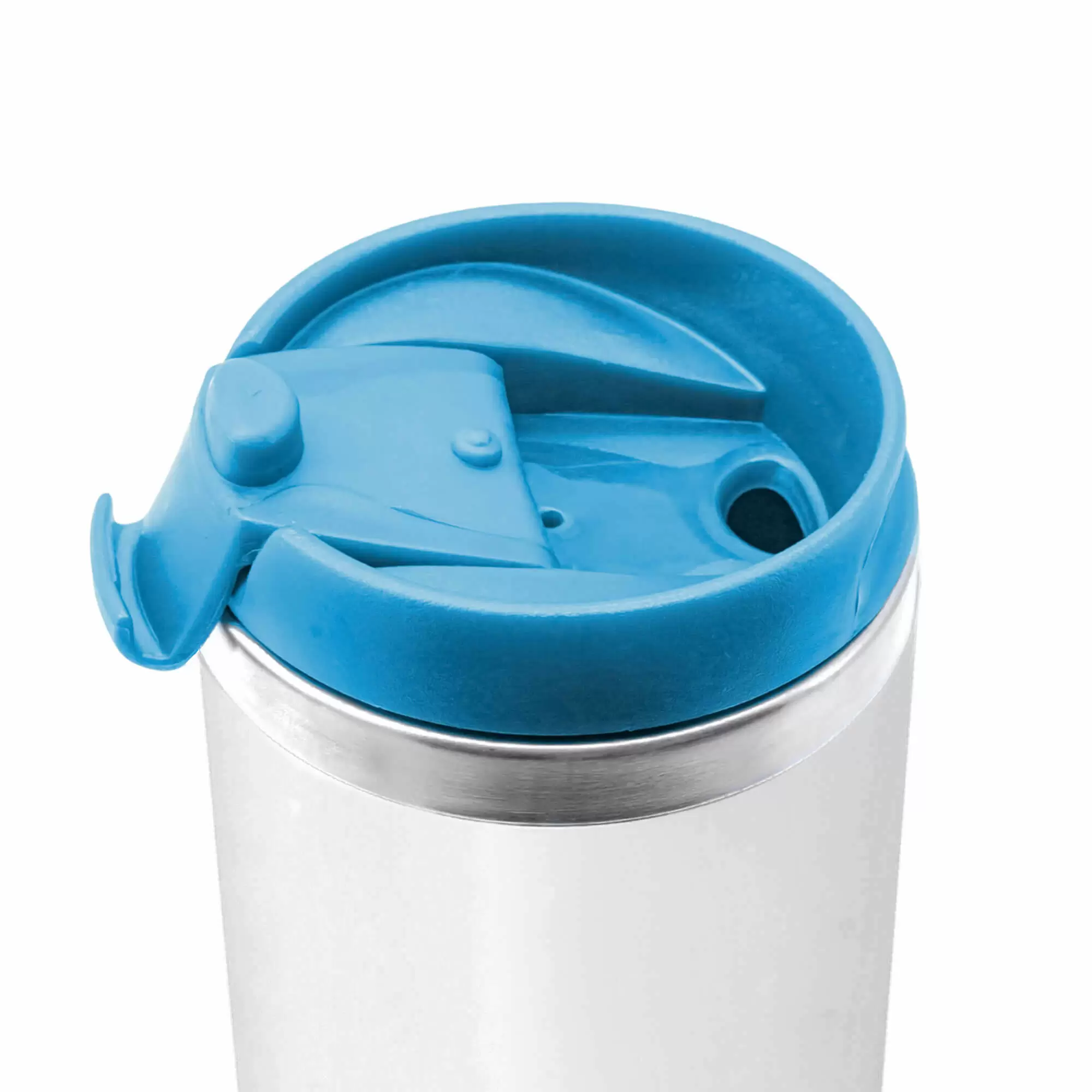 Термокружка NEXT WHITE 350мл. Белая с голубой крышкой  6042-12