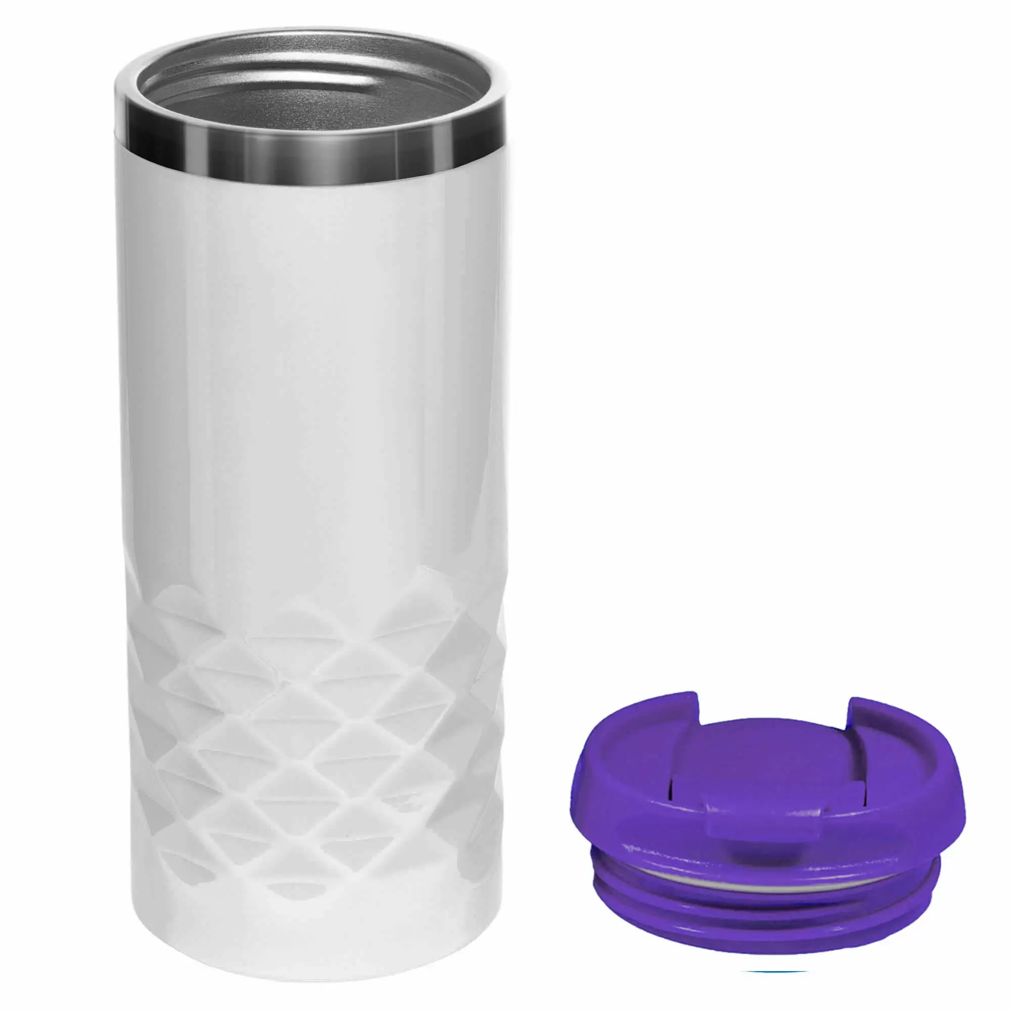 Термокружка NEXT WHITE 350мл. Белая с фиолетовой крышкой 6042-11