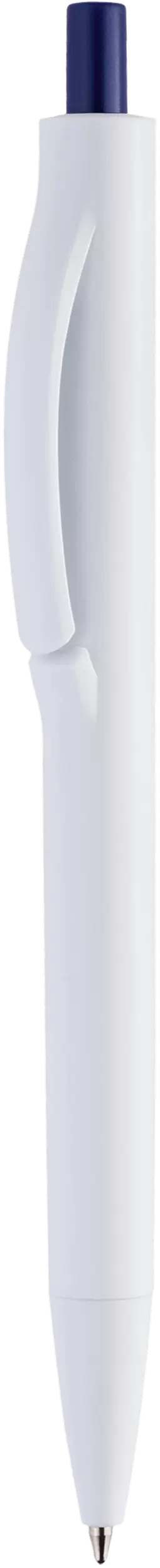 Ручка IGLA COLOR Белая с темно-синей кнопкой  1033-14
