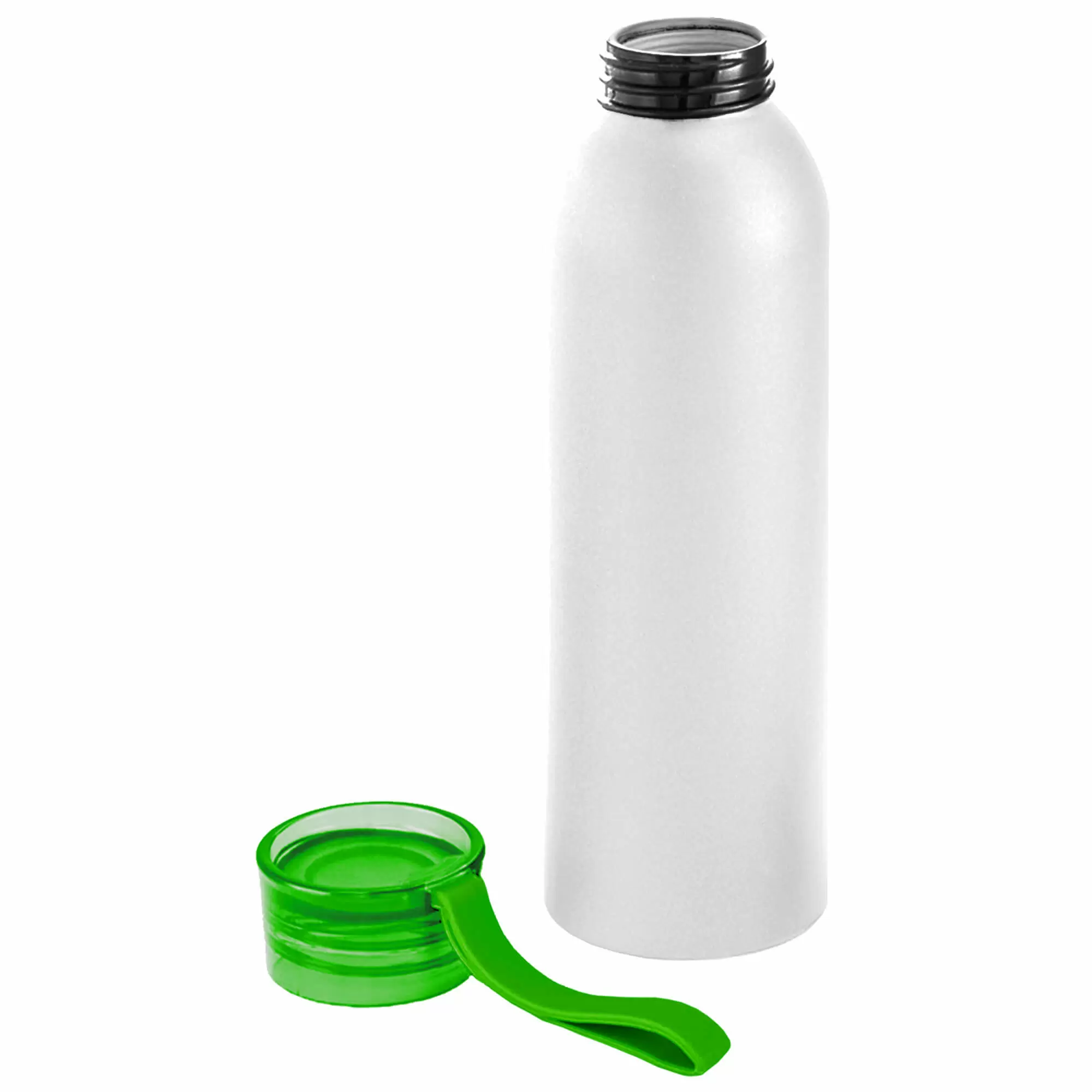 Термокружка Бутылка для воды VIKING WHITE 650мл. Белая с салатовой крышкой 6143-15