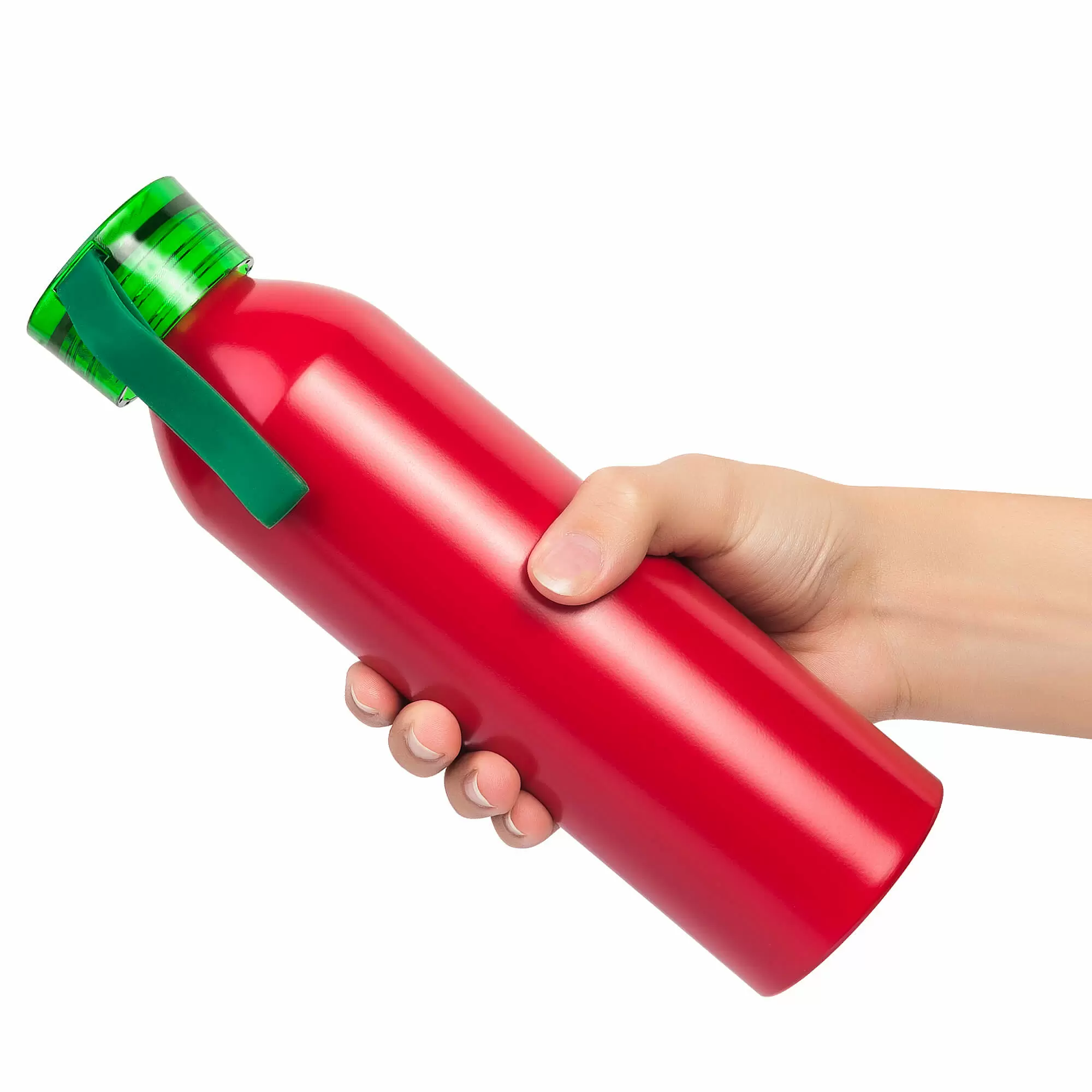 Термокружка Бутылка для воды VIKING RED 650мл. Красная с салатовой крышкой  6144-15