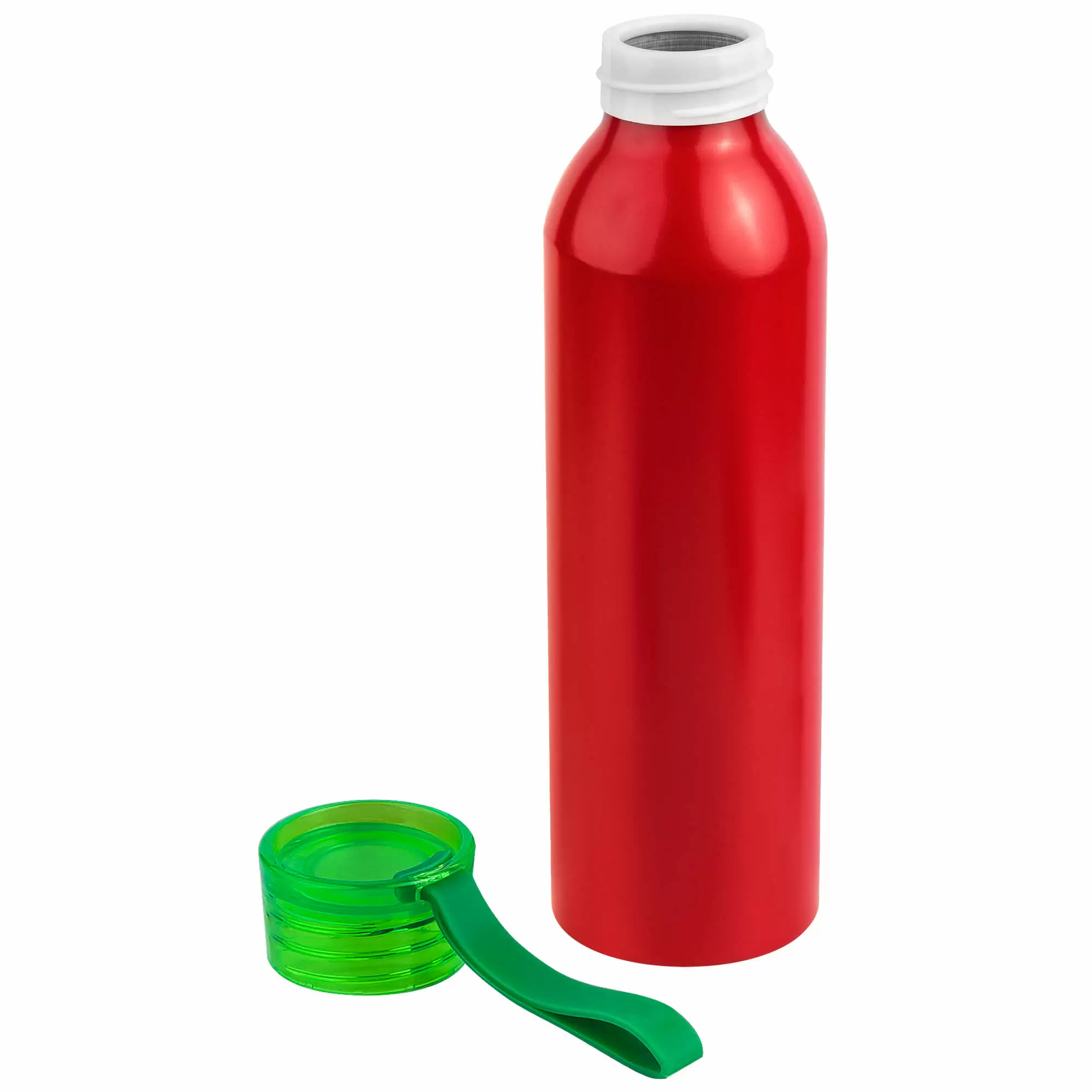 Термокружка Бутылка для воды VIKING RED 650мл. Красная с салатовой крышкой  6144-15
