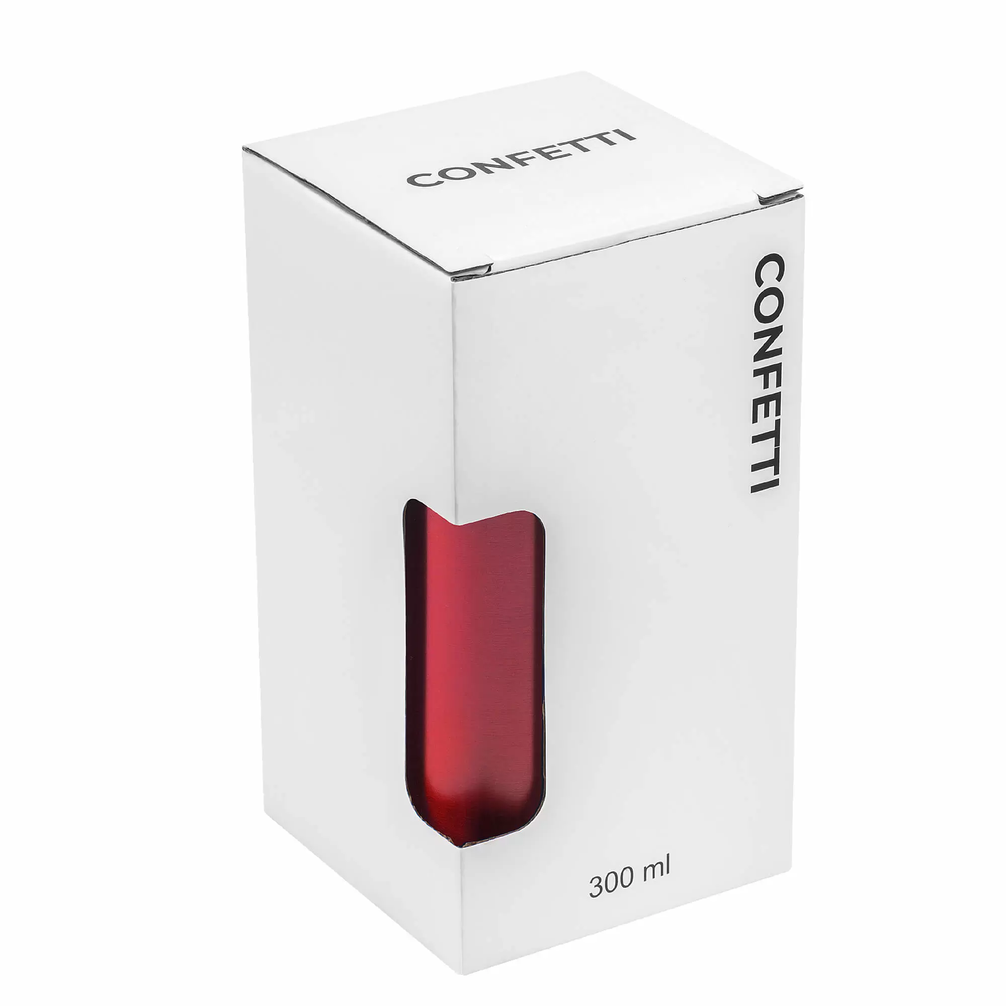 Термокружка CONFETTI 300мл. Красная с черной крышкой 6020-03
