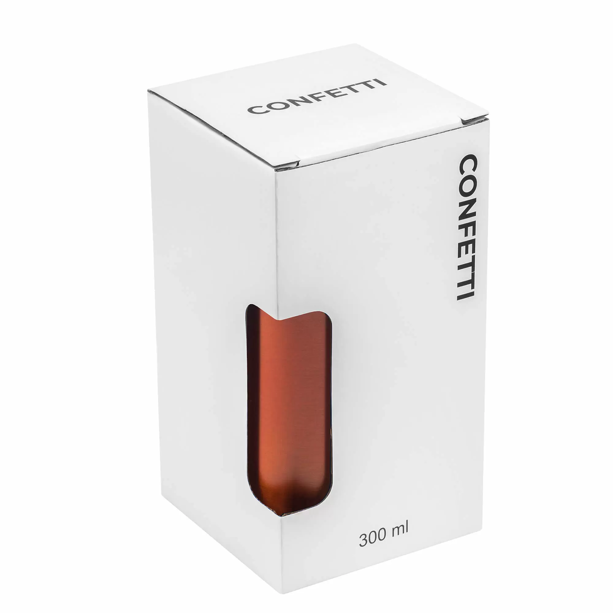 Термокружка CONFETTI 300мл. Оранжевая с черной крышкой 6020-05