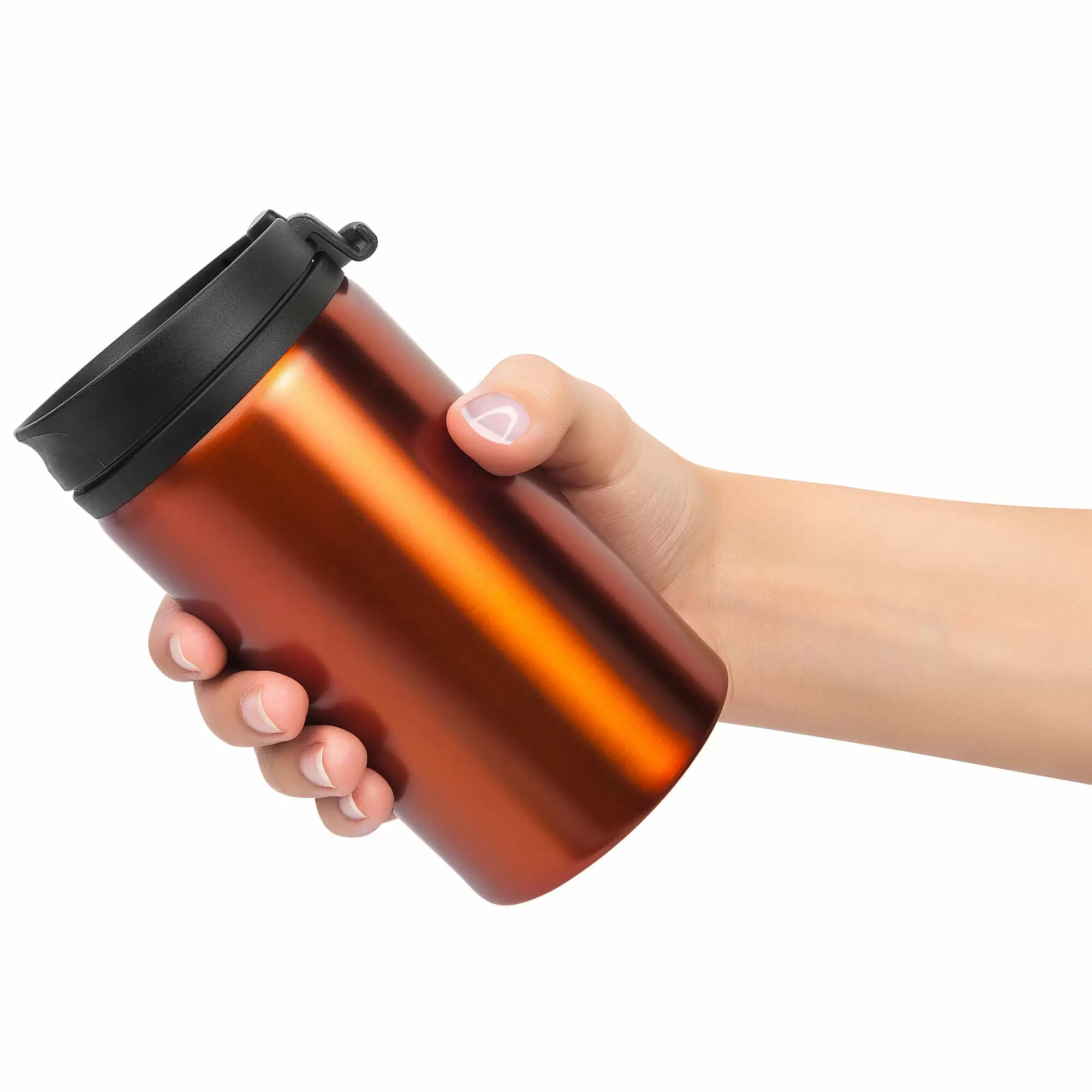 Термокружка CONFETTI 300мл. Оранжевая с черной крышкой 6020-05