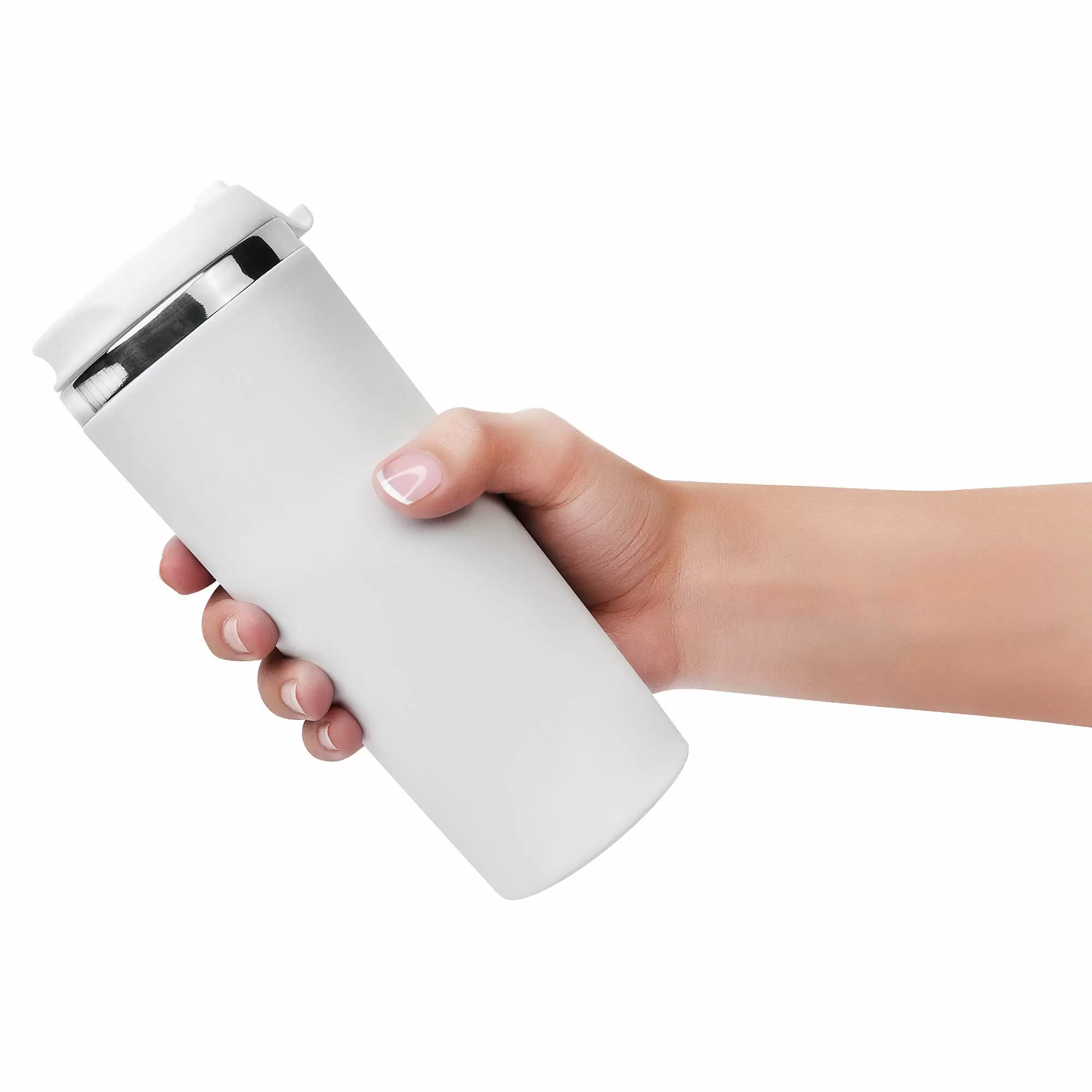 Термокружка KOMO PUDRA 420мл. Белая с белой крышкой  6062-07