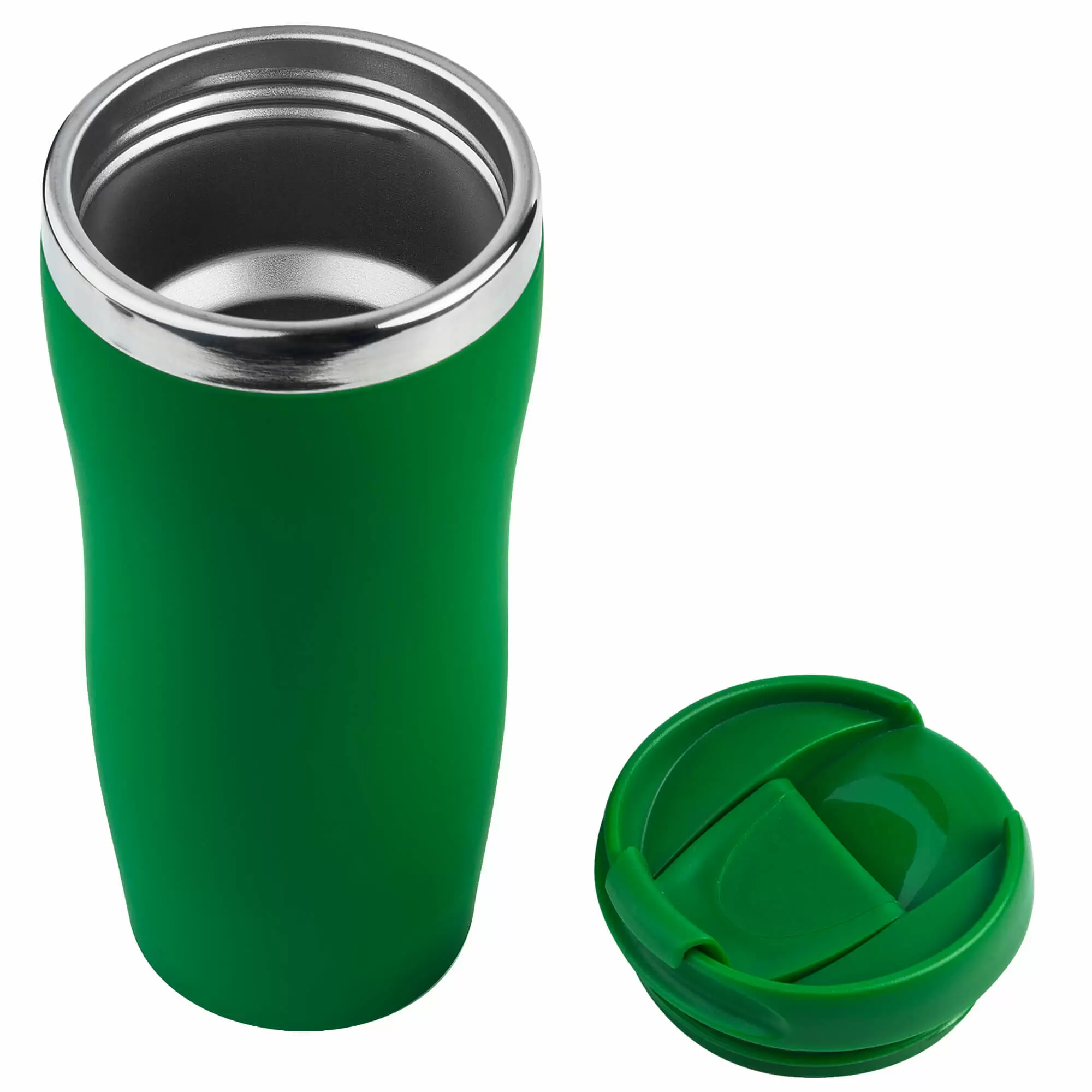 Термокружка SLIM SOFT COLOR 350мл. Зеленая с зеленой крышкой 6030-02