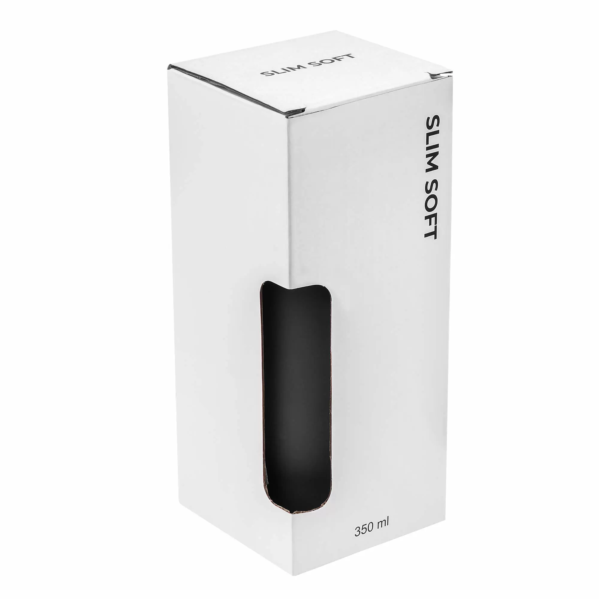 Термокружка SLIM SOFT COLOR 350мл. Черная с черной крышкой 6030-08