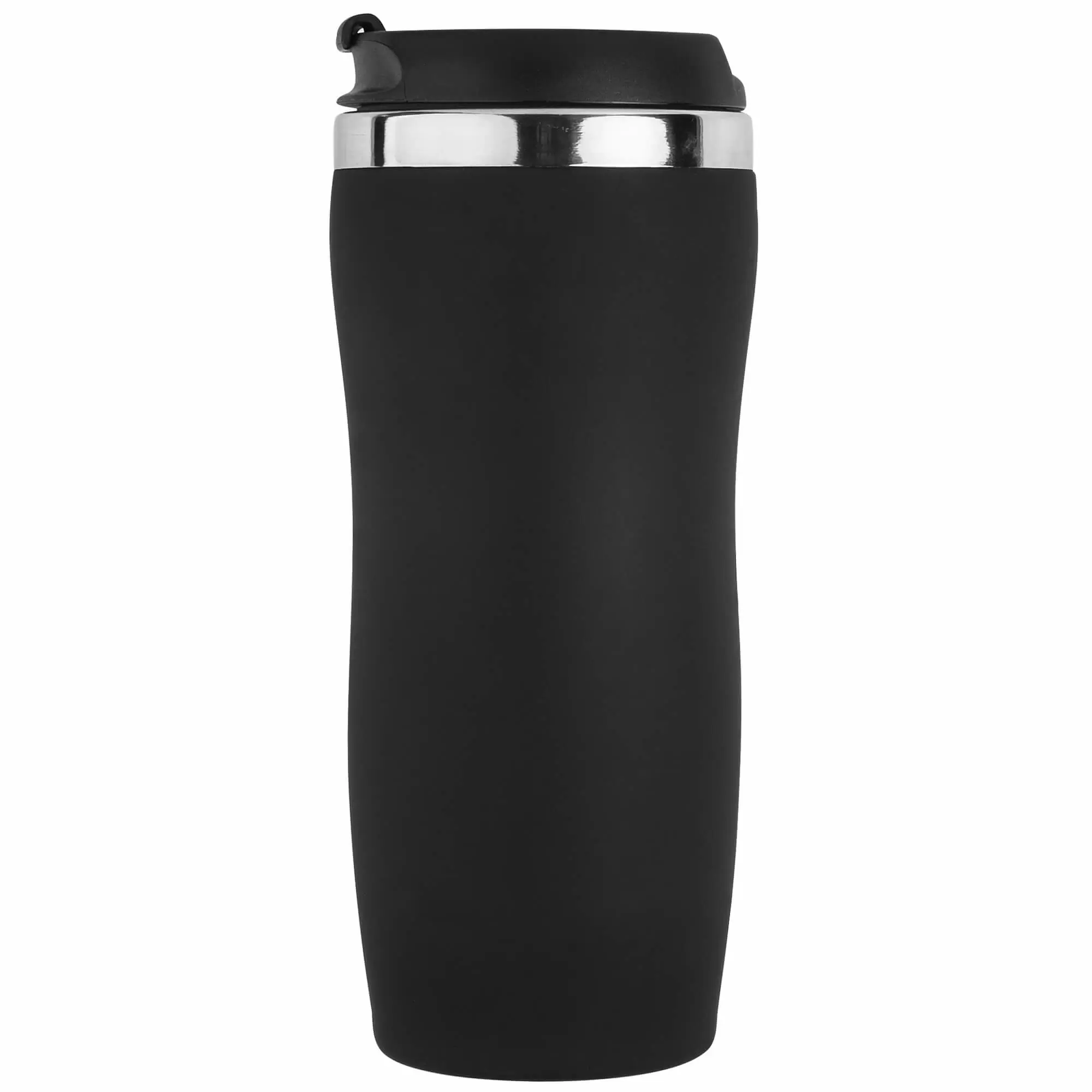 Термокружка SLIM SOFT COLOR 350мл. Черная с черной крышкой 6030-08
