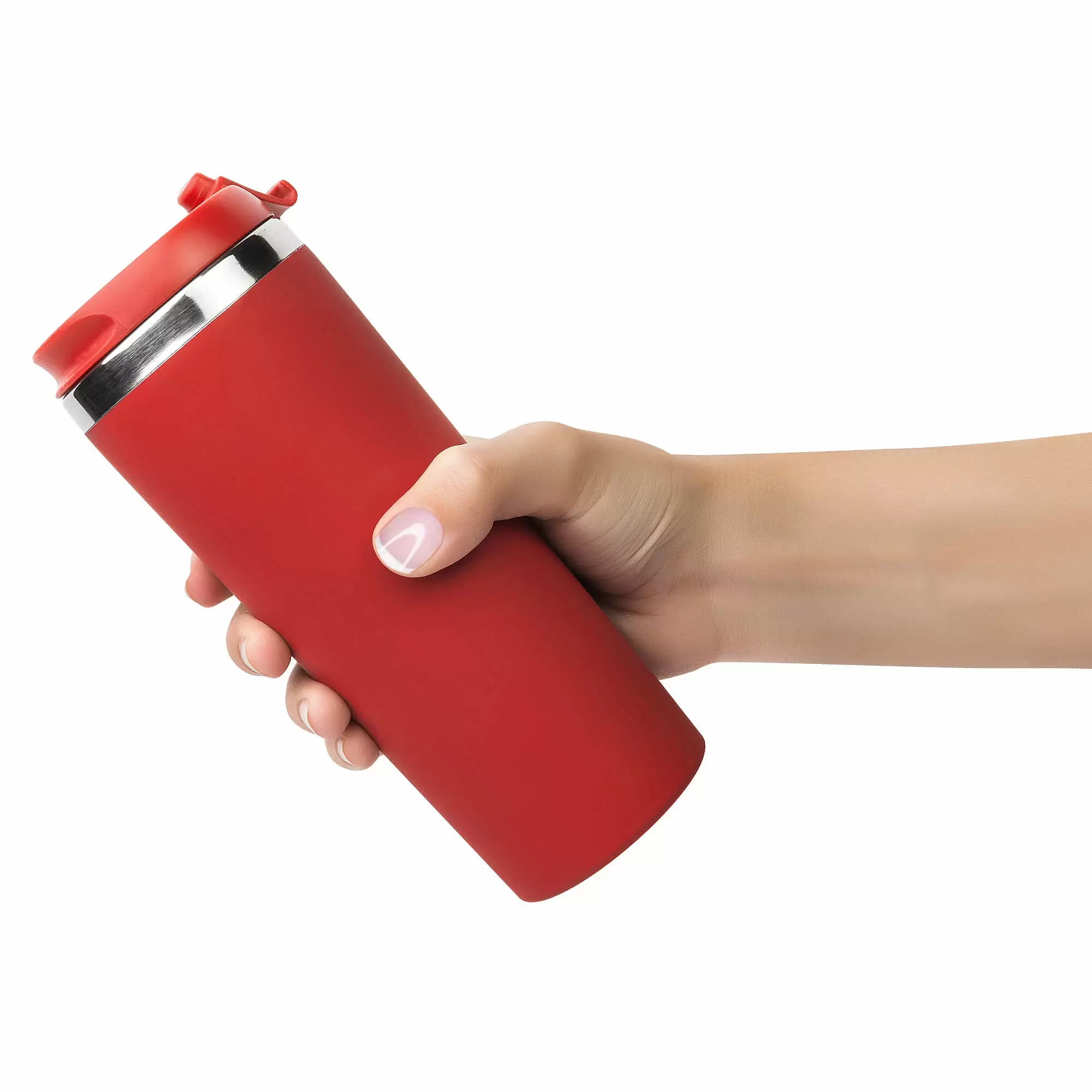 Термокружка KOMO SOFT COLOR 420мл. Красная с красной крышкой  6060-03