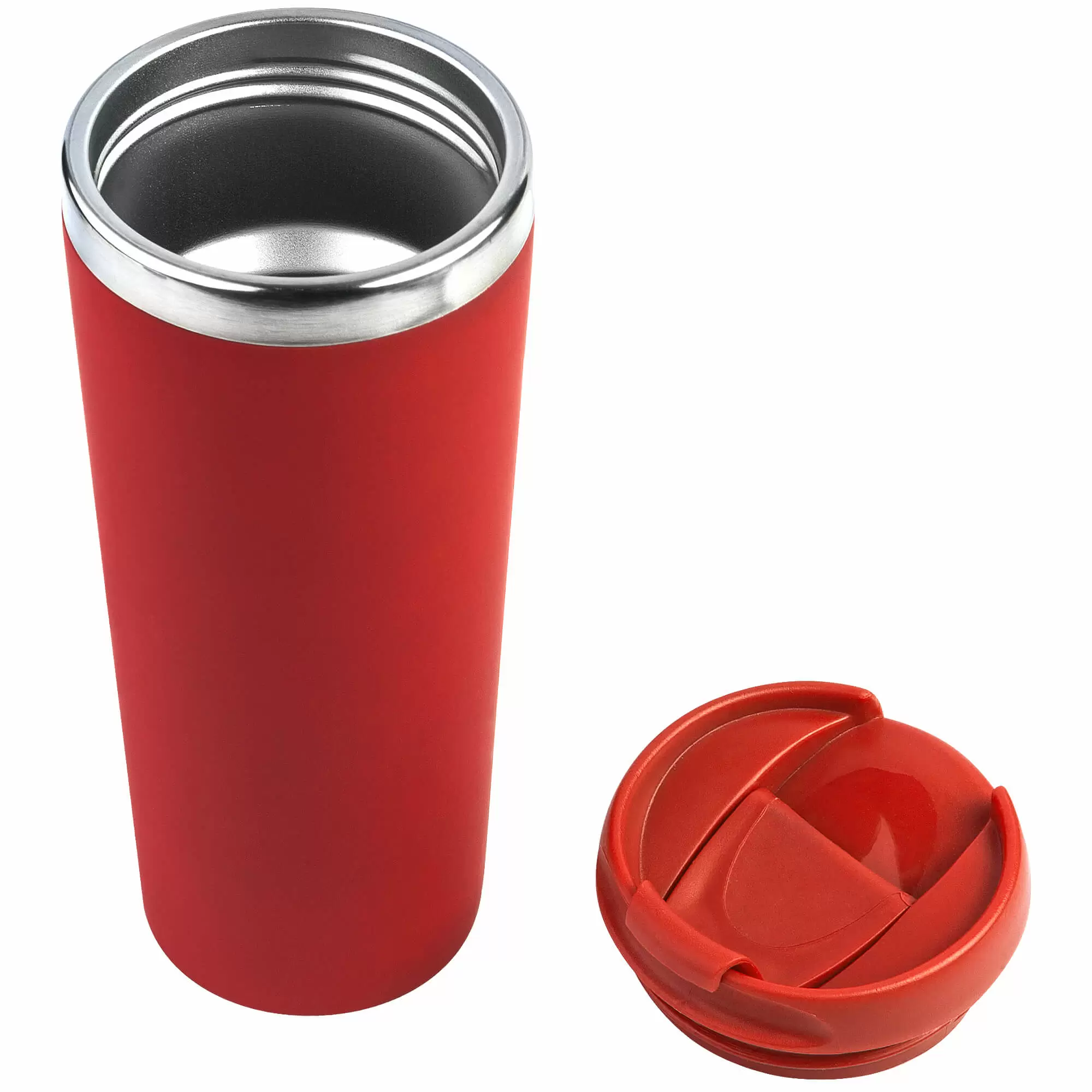 Термокружка KOMO SOFT COLOR 420мл. Красная с красной крышкой  6060-03