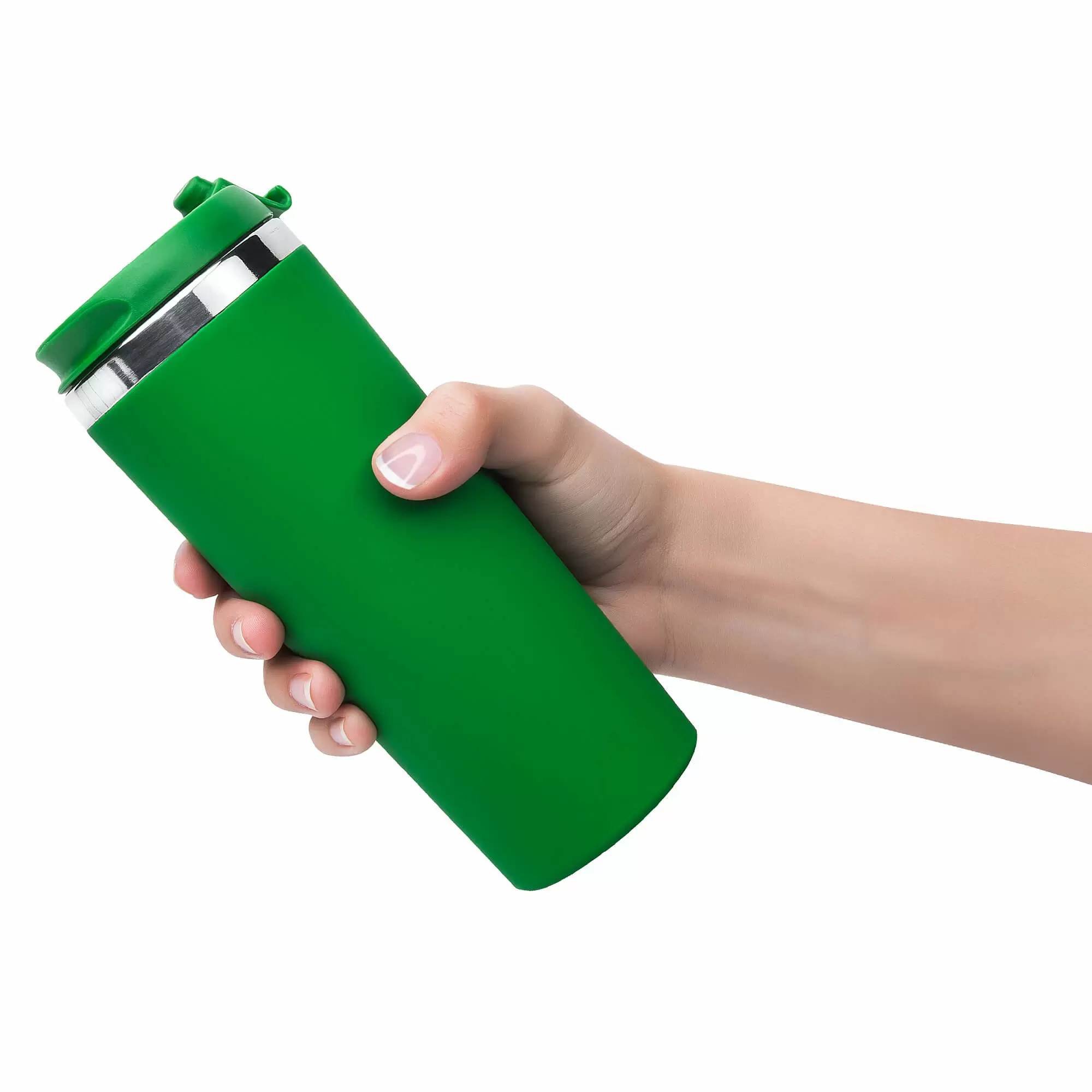 Термокружка KOMO SOFT COLOR 420мл. Зеленая с зеленой крышкой  6060-02