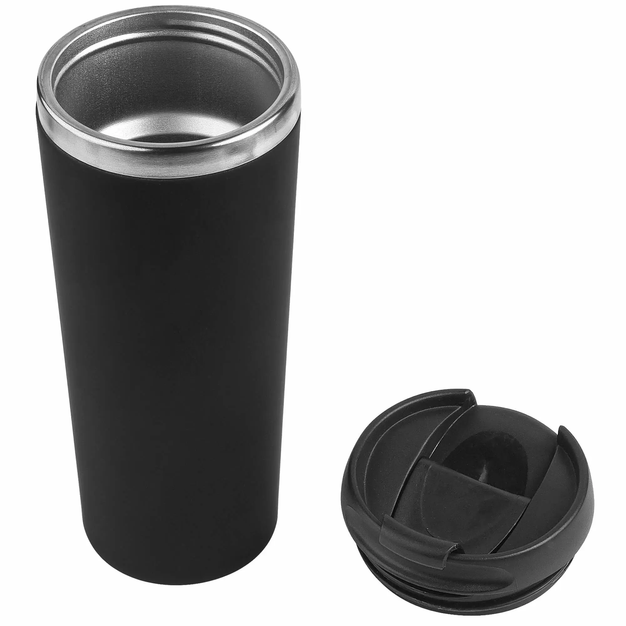 Термокружка KOMO SOFT COLOR 420мл. Черная с черной крышкой  6060-08