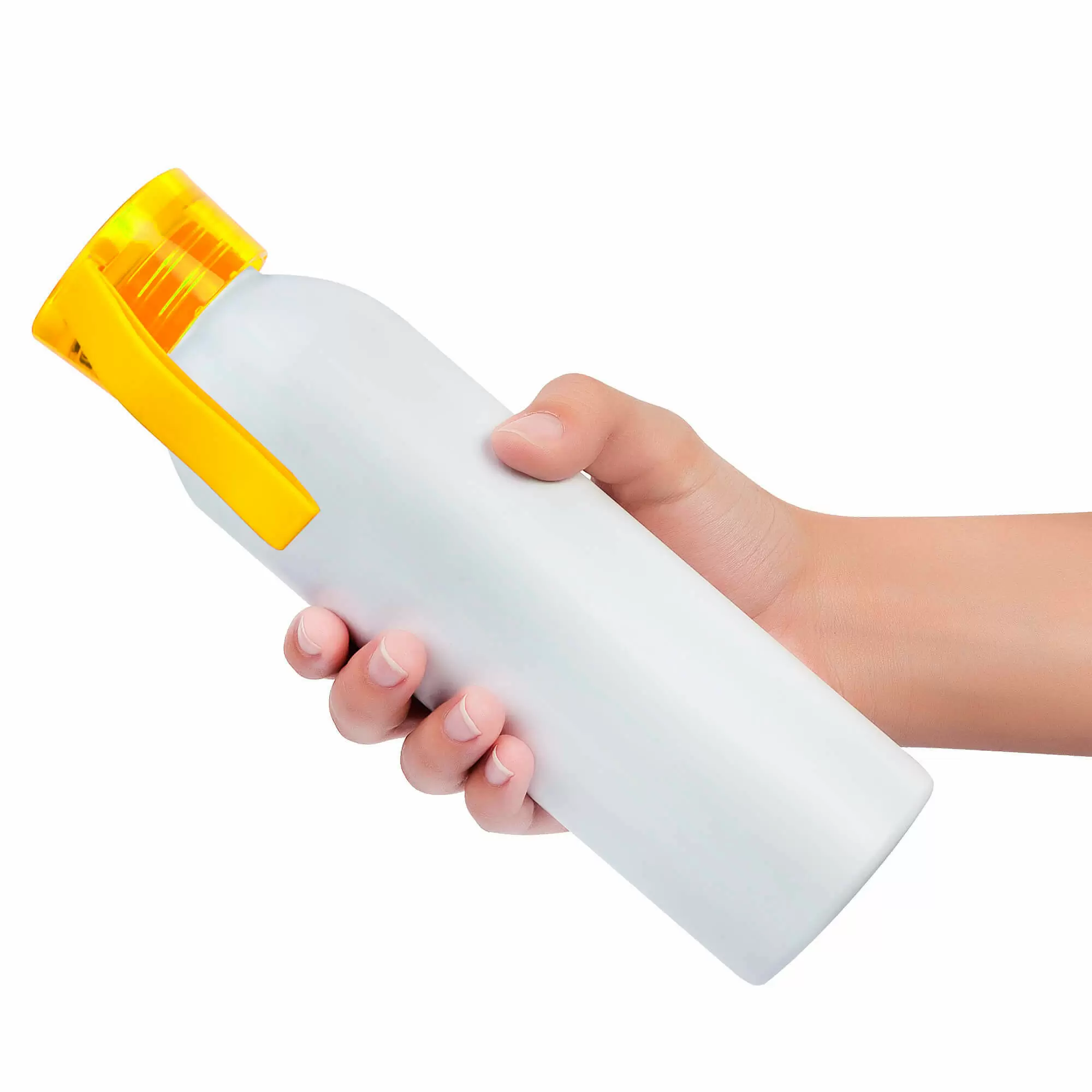 Термокружка Бутылка для воды VIKING WHITE 650мл. Белая с желтой крышкой 6143-04