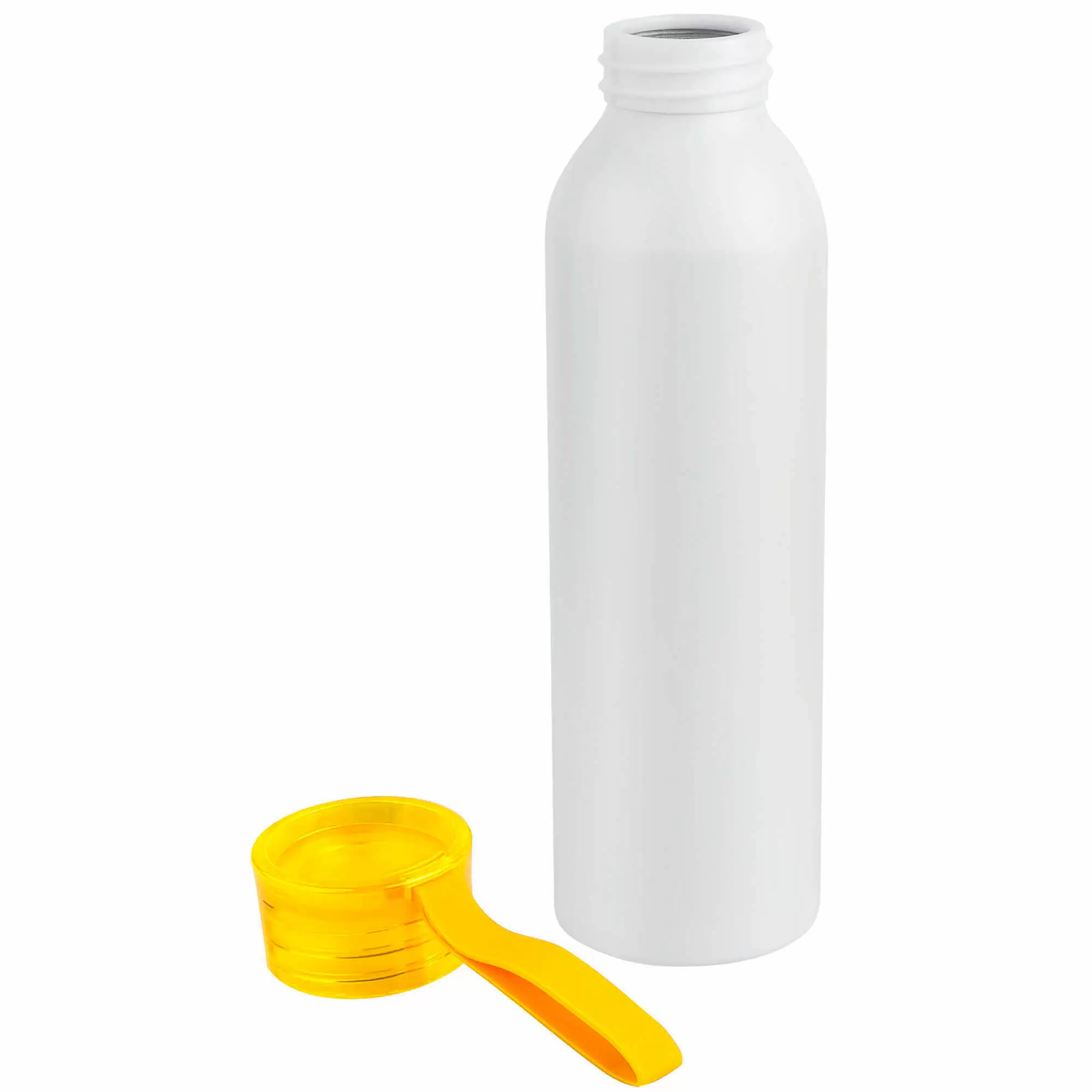 Термокружка Бутылка для воды VIKING WHITE 650мл. Белая с желтой крышкой 6143-04