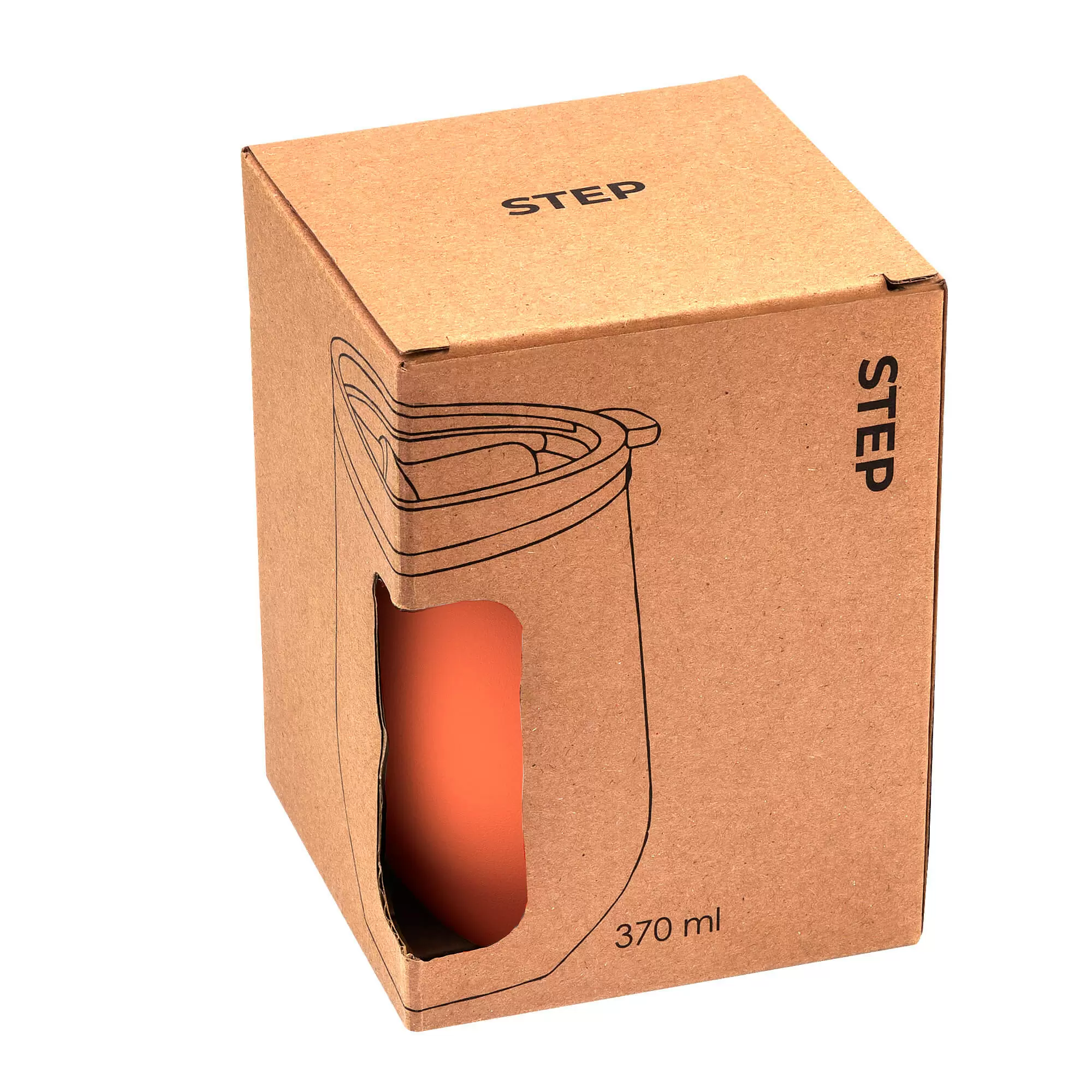 Термокружка (кофер) STEP SOFT 370мл Оранжевая 6300-05