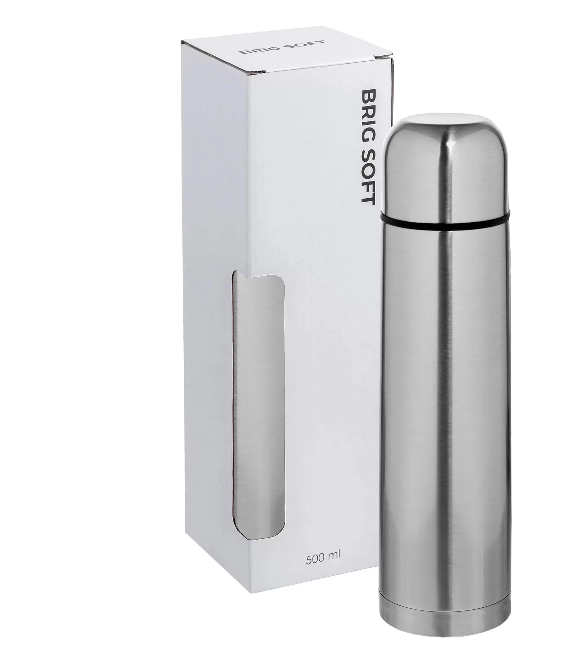 Термокружка Термос BRIG SILVER без чехла 500мл. Серебристый  6333-06