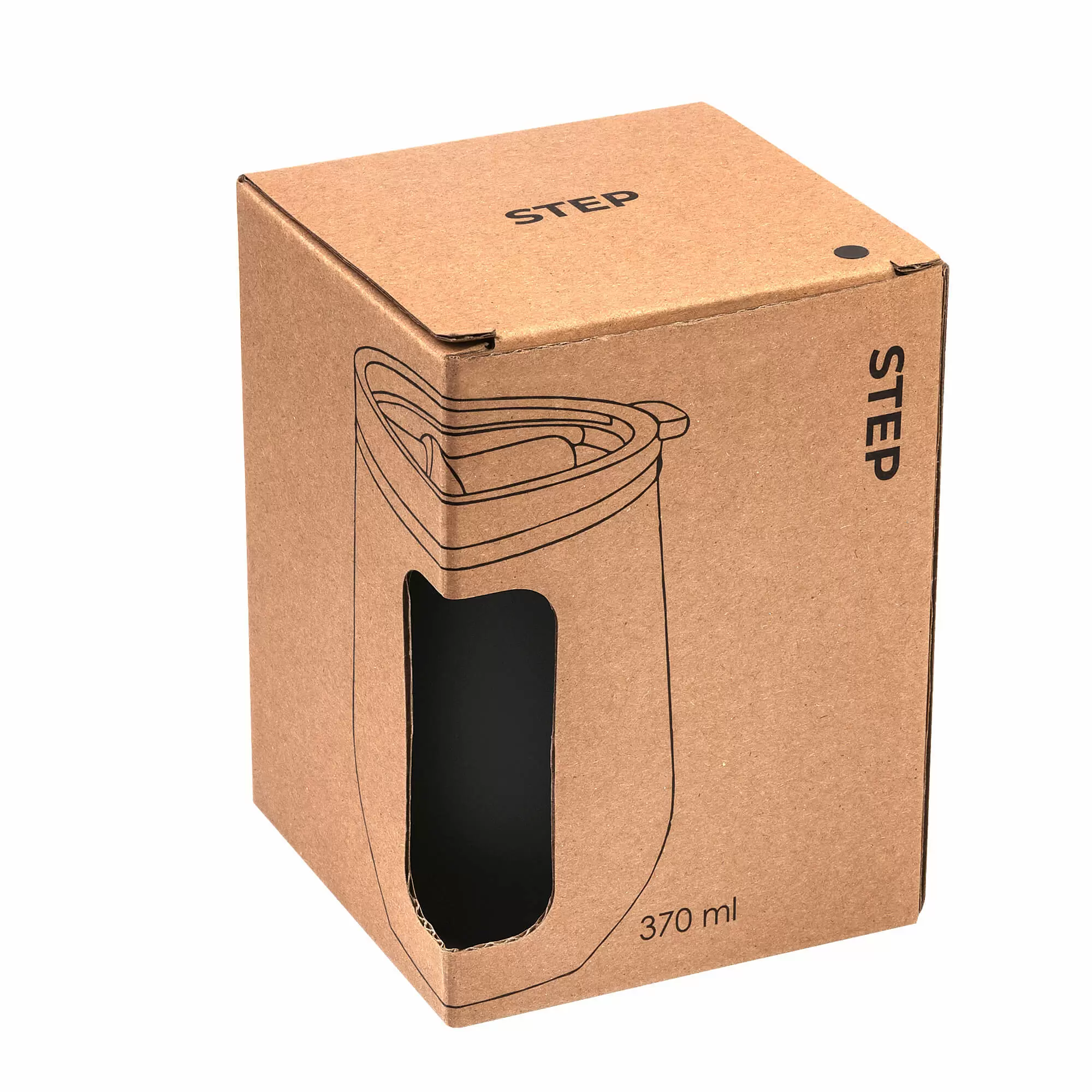 Термокружка (кофер) STEP 370мл Черная  6302-08