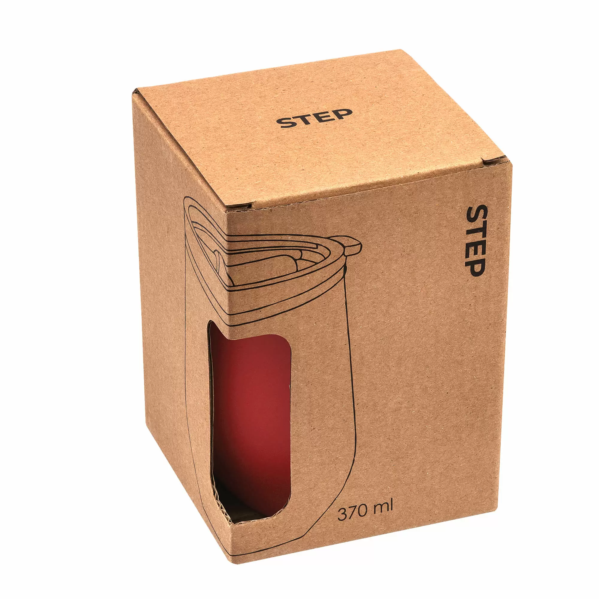Термокружка (кофер) STEP SOFT 370мл Красная 6300-03