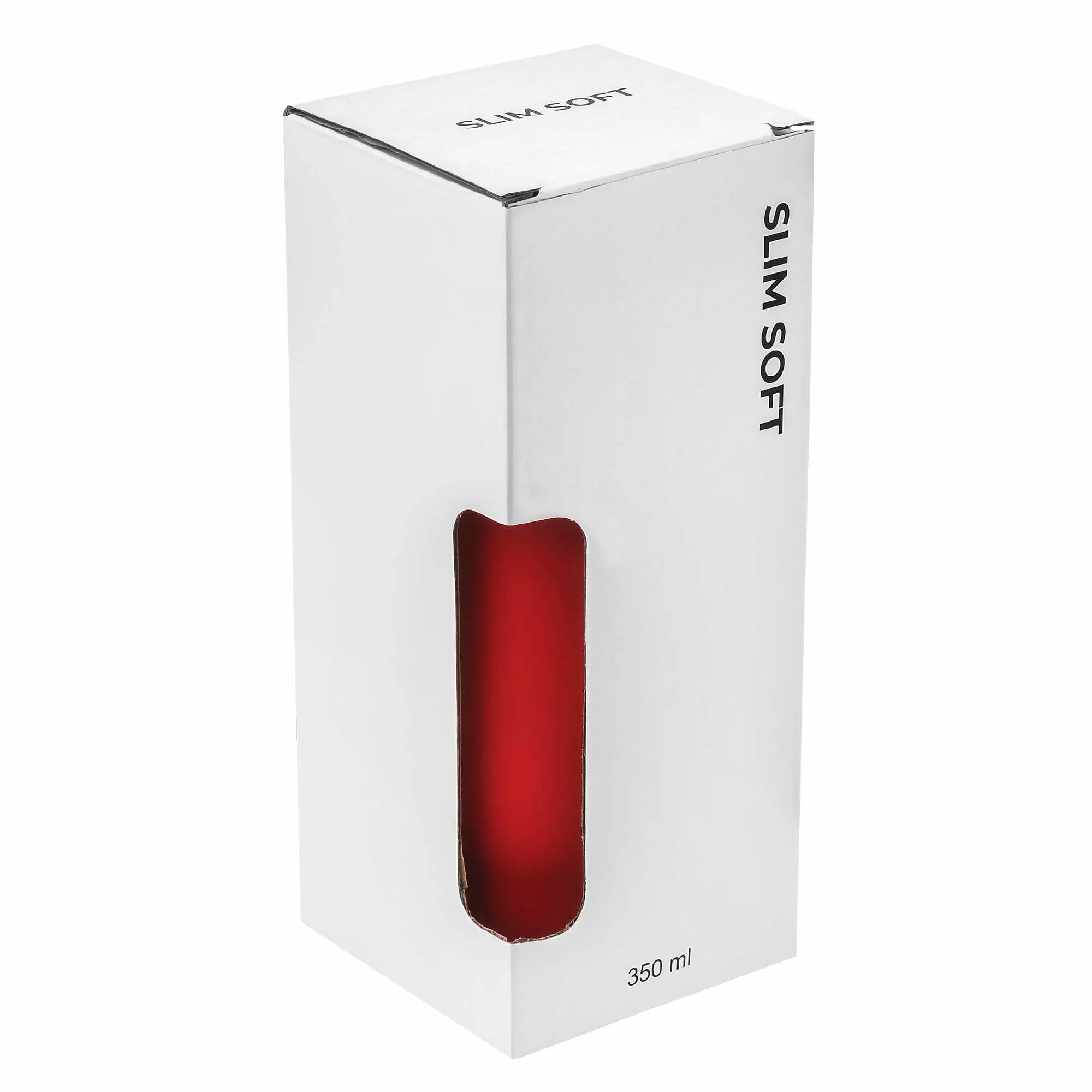 Термокружка SLIM SOFT 350мл. Красная с черной крышкой 6031-03