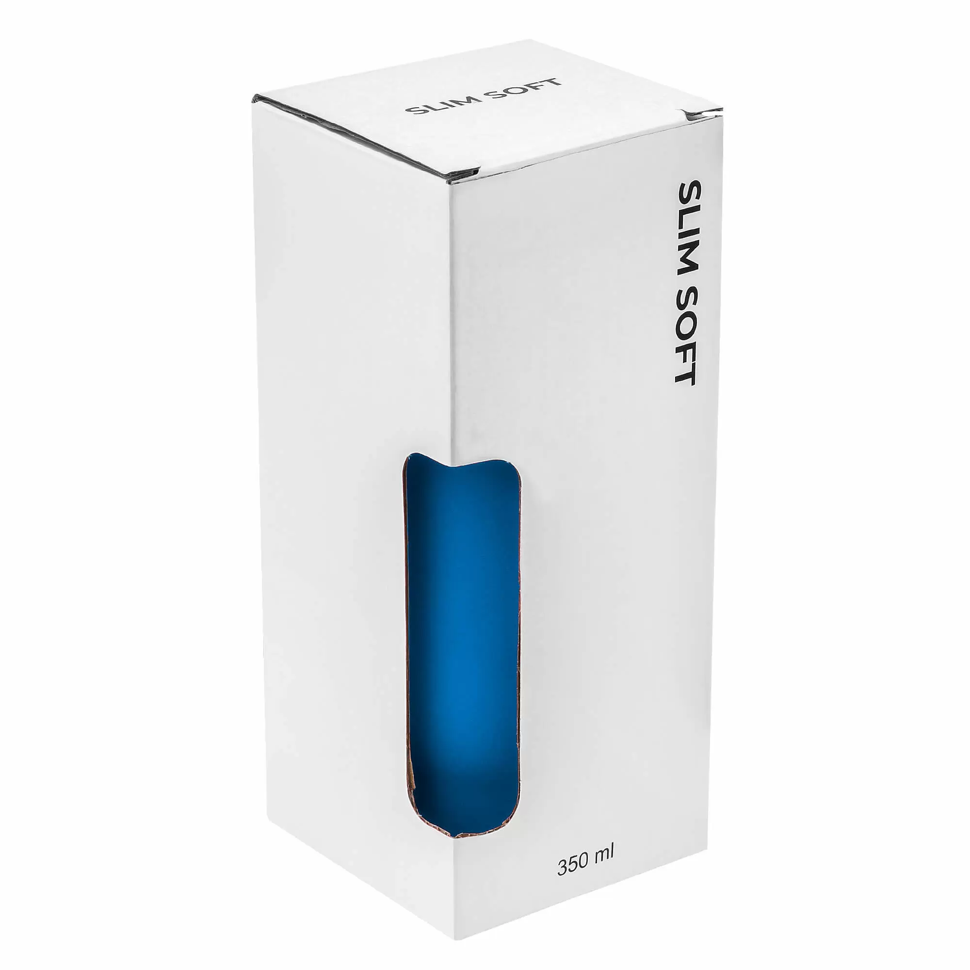 Термокружка SLIM SOFT 350мл. Синяя с черной крышкой 6031-01