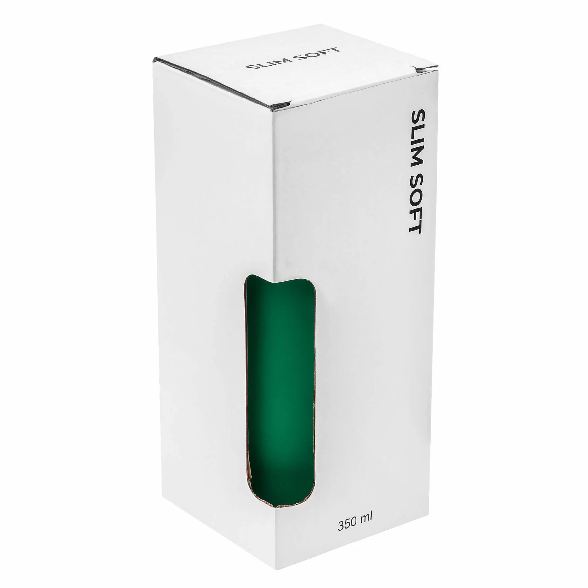 Термокружка SLIM SOFT 350мл. Зеленая с черной крышкой 6031-02