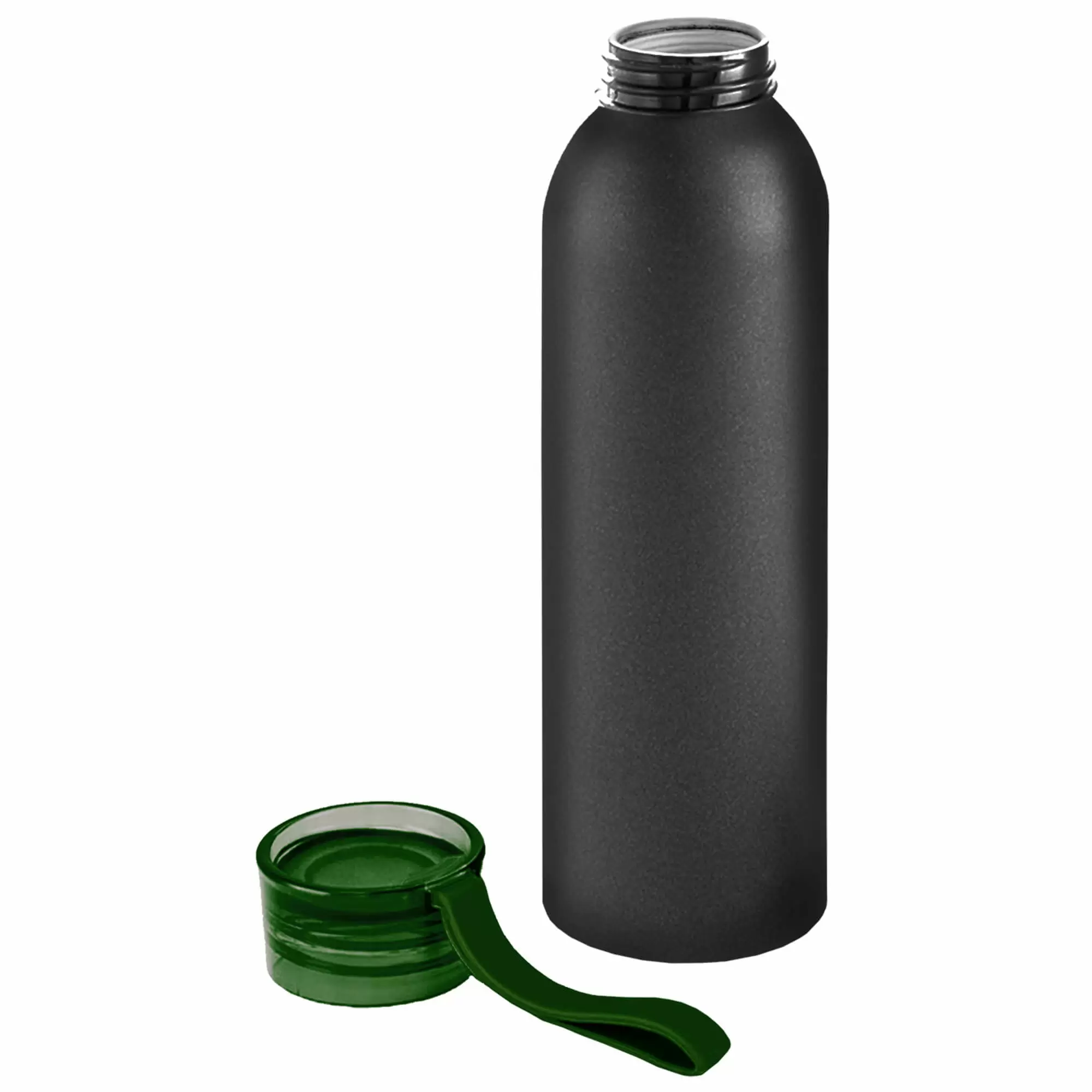 Термокружка Бутылка для воды VIKING BLACK 650мл. Черная с зеленой крышкой 6142-02
