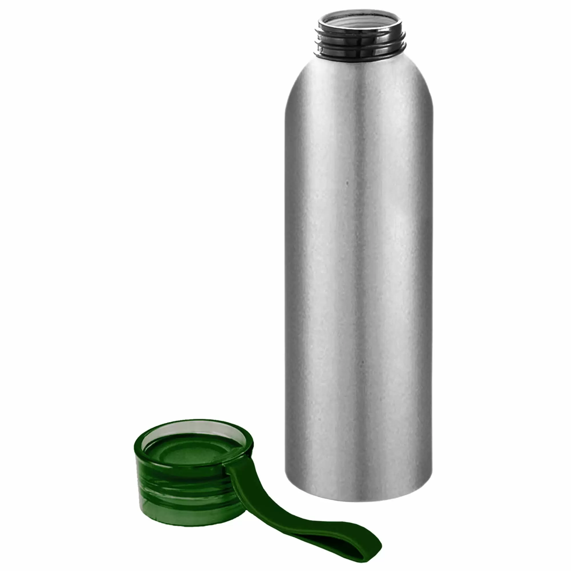 Термокружка Бутылка для воды VIKING SILVER 650мл. Серебристая с зеленой крышкой 6141-02