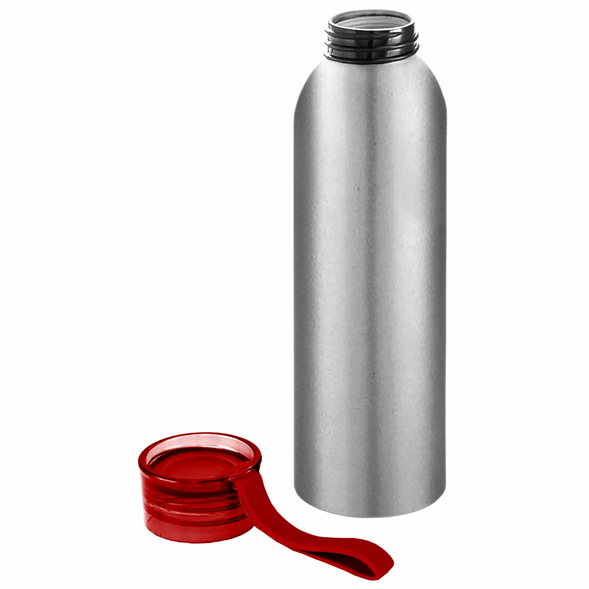 Термокружка Бутылка для воды VIKING SILVER 650мл. Серебристая с красной крышкой 6141-03